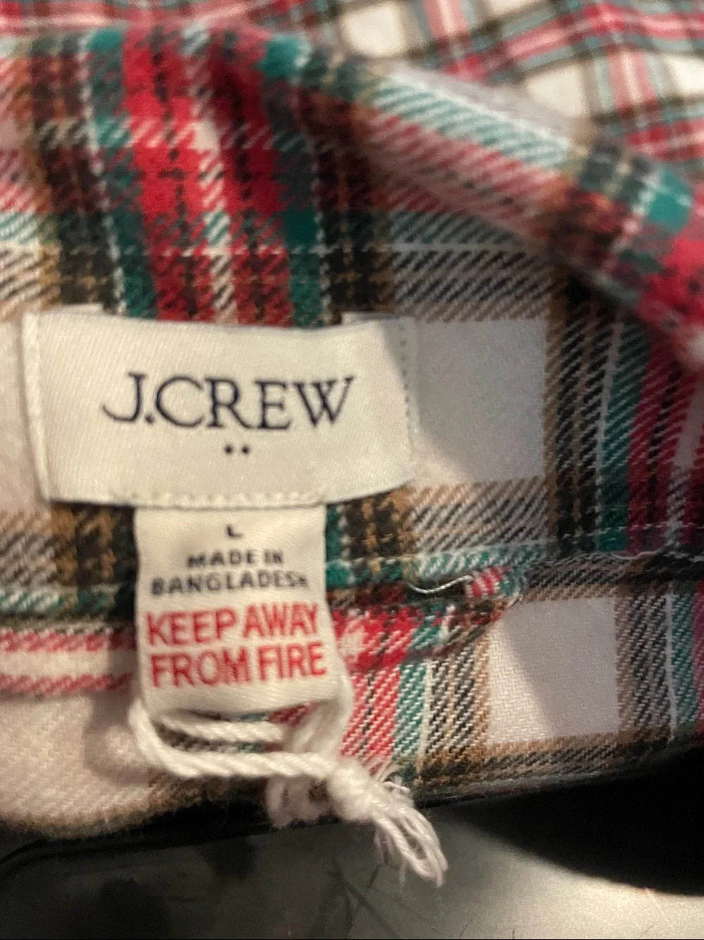 J. Crew Red, Green and White Plaid Women's Pajama Set